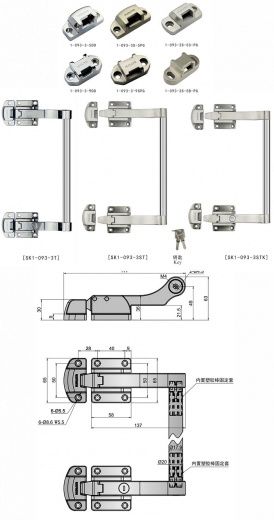 SK1-093-3ST Ручка защелка c двойным открыванием, нержавеющая сталь