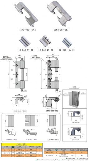 SK2-063-S Петля скрытая, нержавеющая сталь