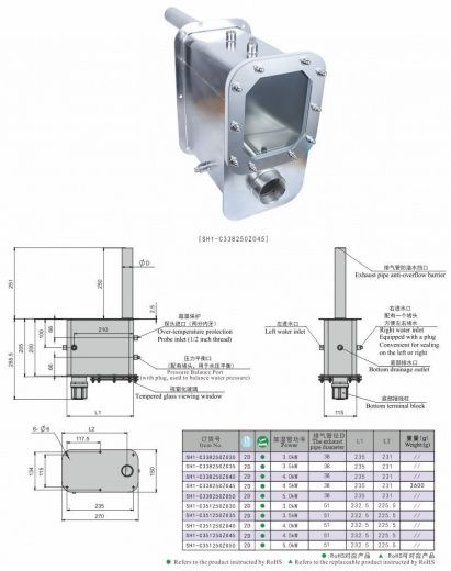 SH1-C338250Z Парогенератор, нержавеющая сталь